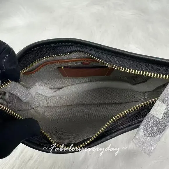 COACH Curve Zip Bag Shoulder Bag In Glovetanned Leather/Gold/Black CAF11 NWT - Picture 8 of 9